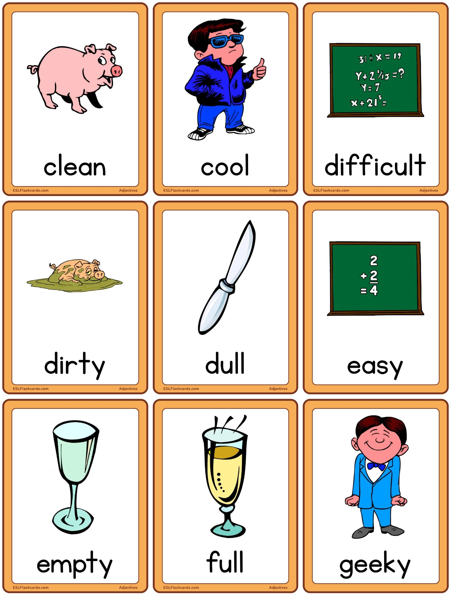 Adjectives ESL Flashcards