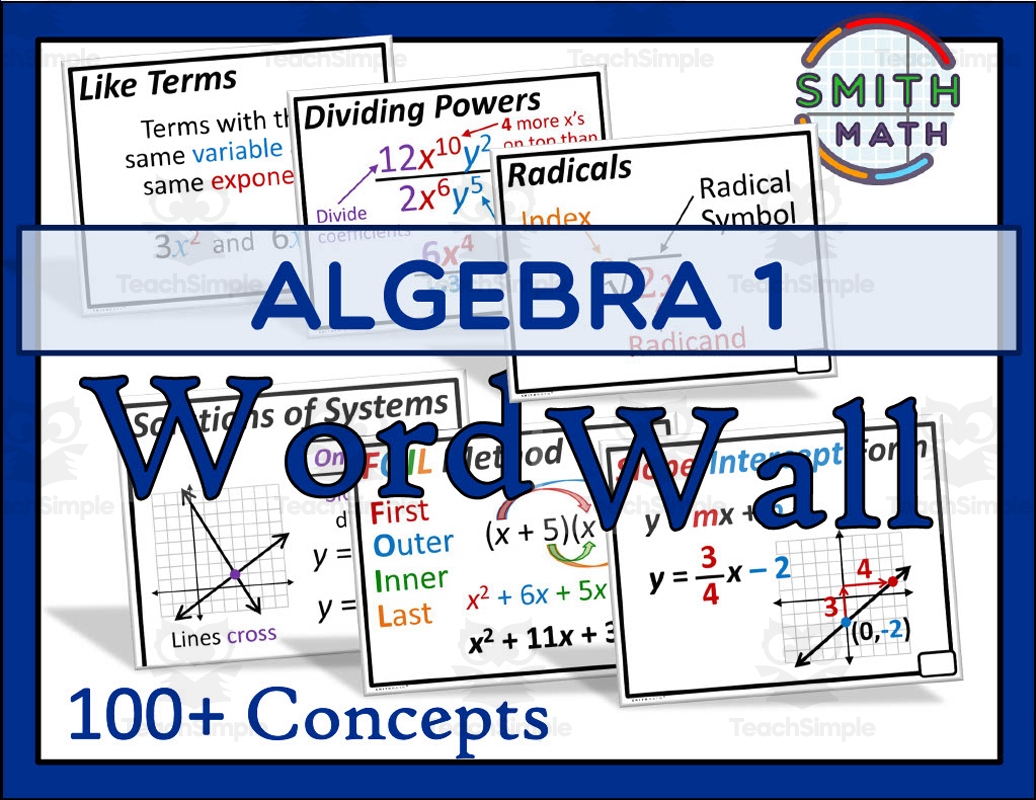algebra 1 vocabulary words