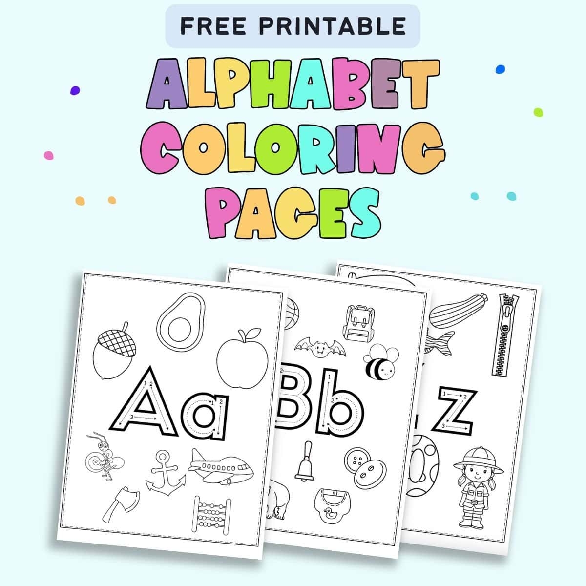 free printable alphabet coloring pages