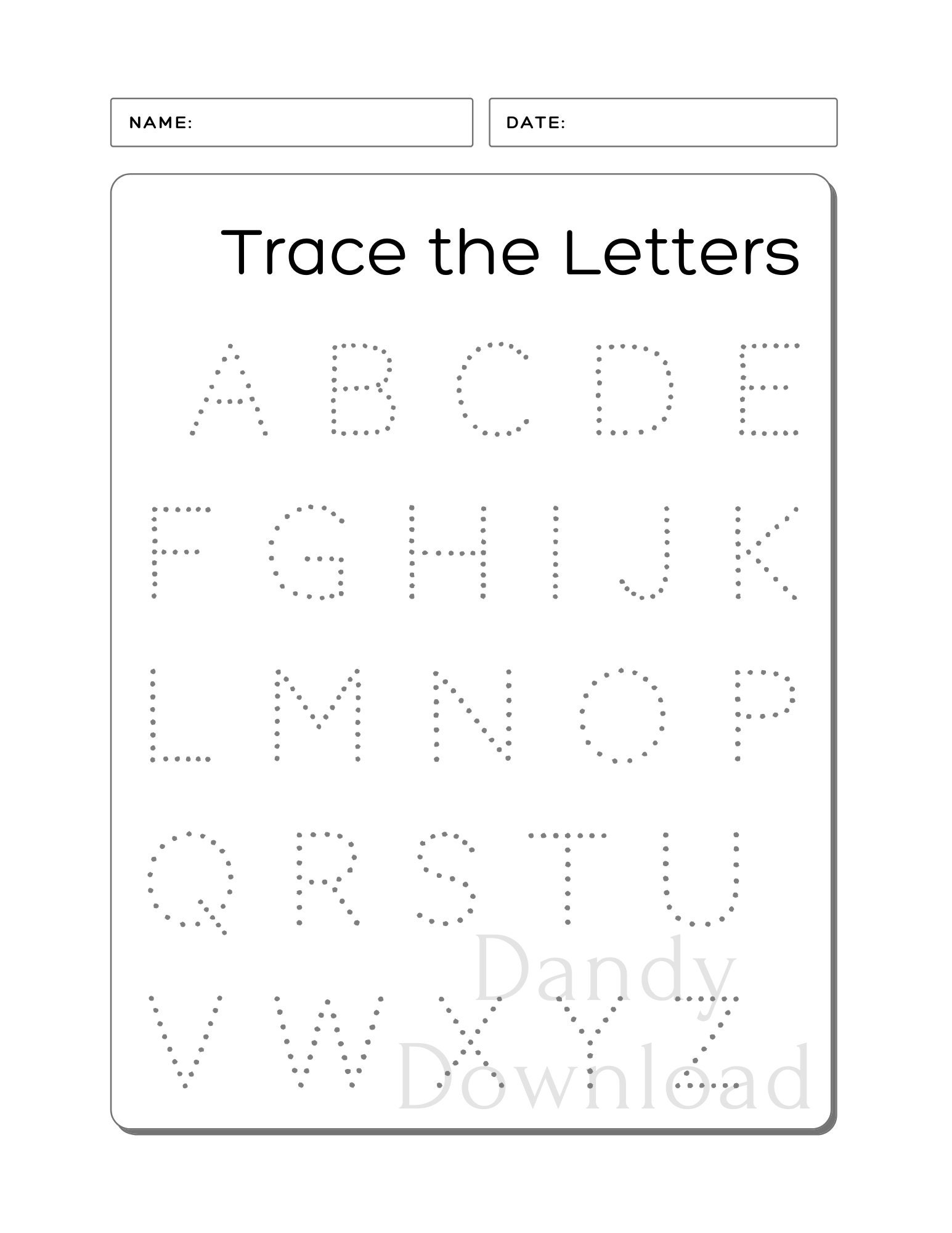Alphabet Tracing Sheet Preschool Fine Motor Skills Worksheets Tracing Pre writing OT Printable Activity Digital Download PDF Etsy