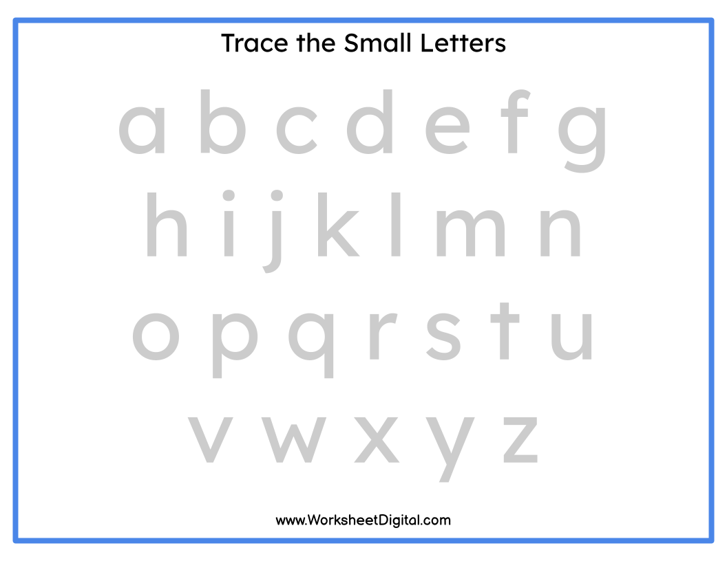 small letter alphabet tracing worksheets