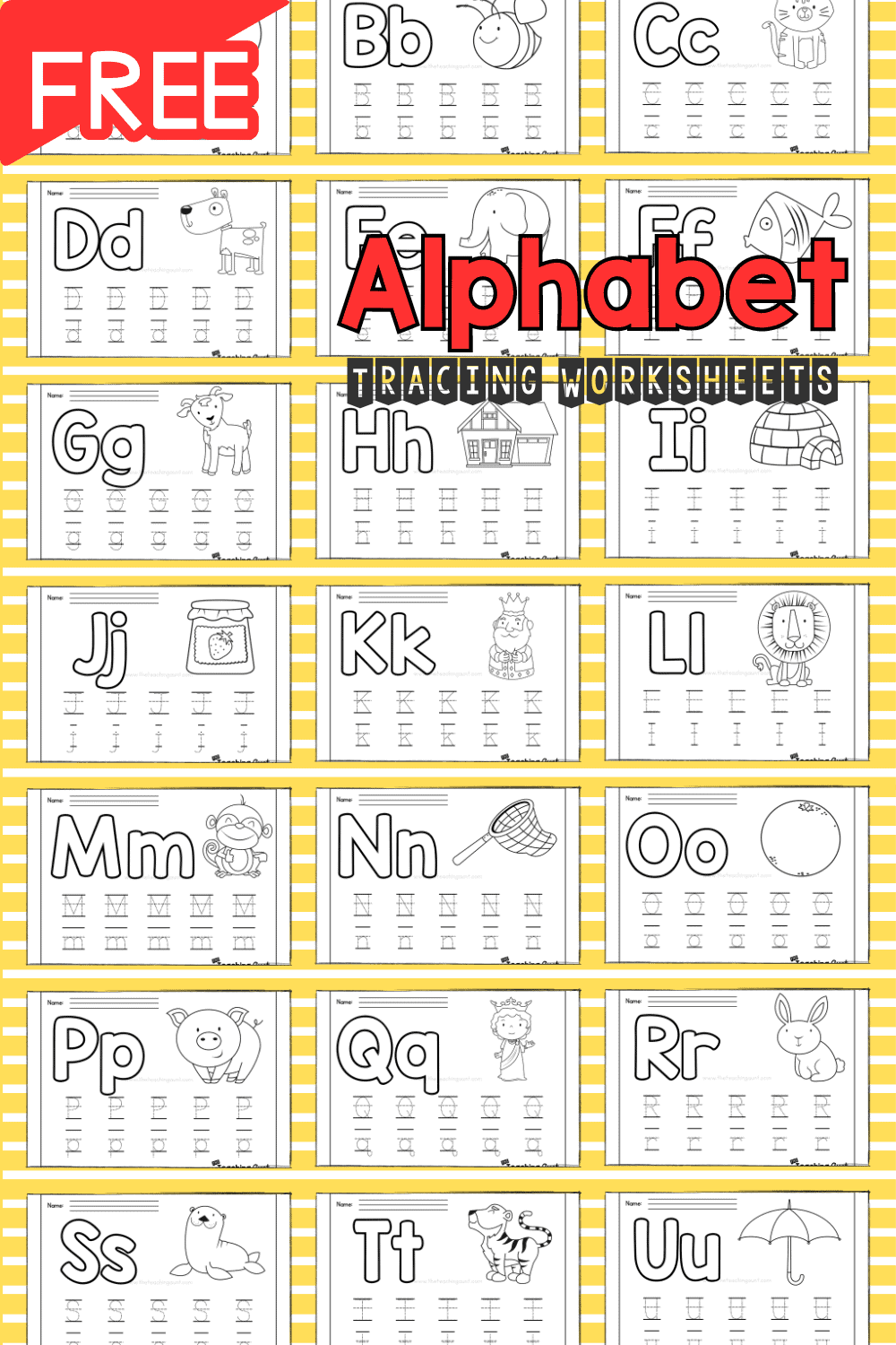 alphabet tracing worksheet free