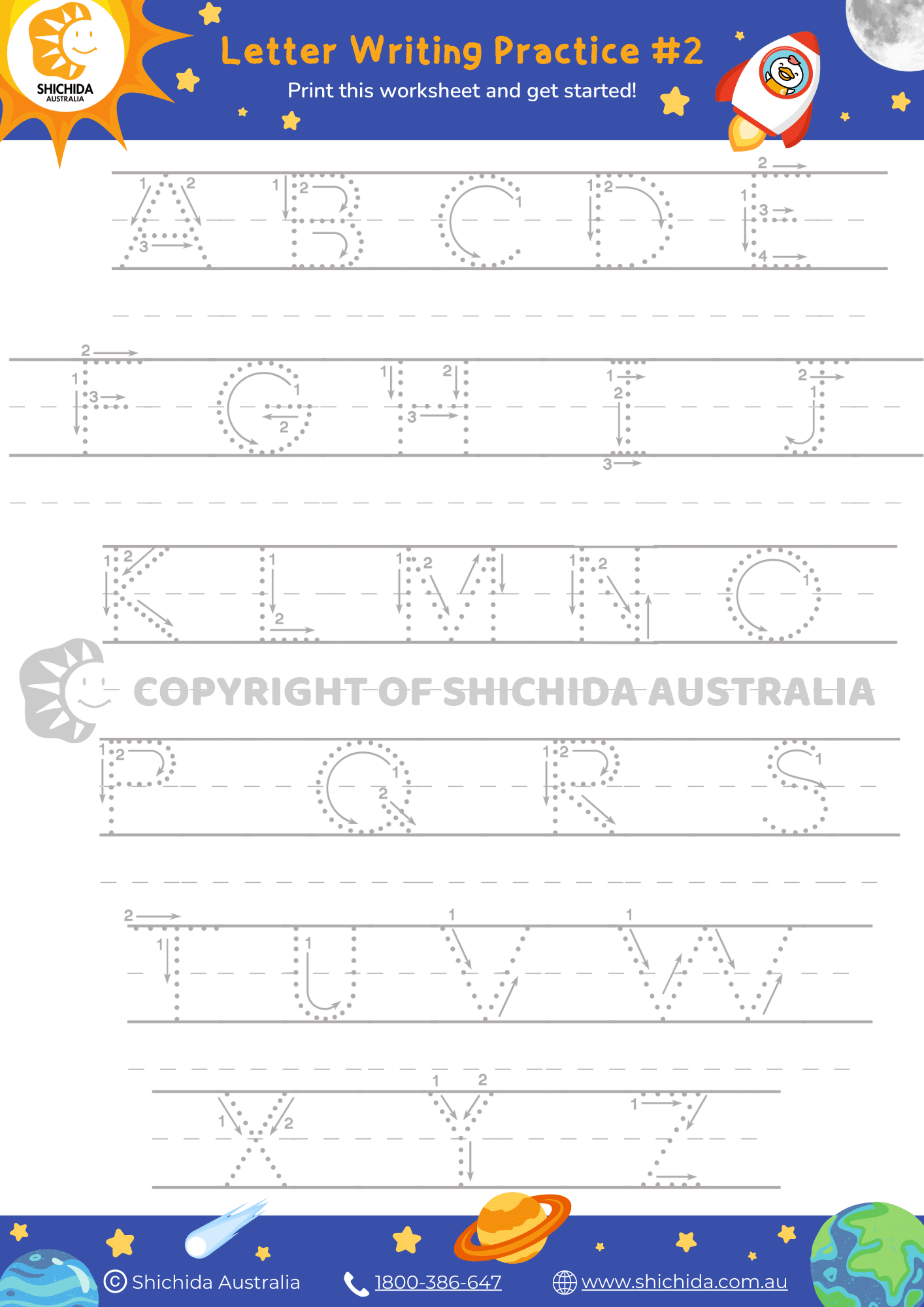 free alphabet tracing sheets