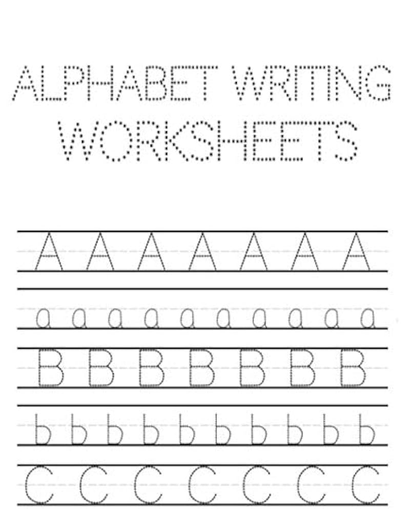 alphabet writing worksheet