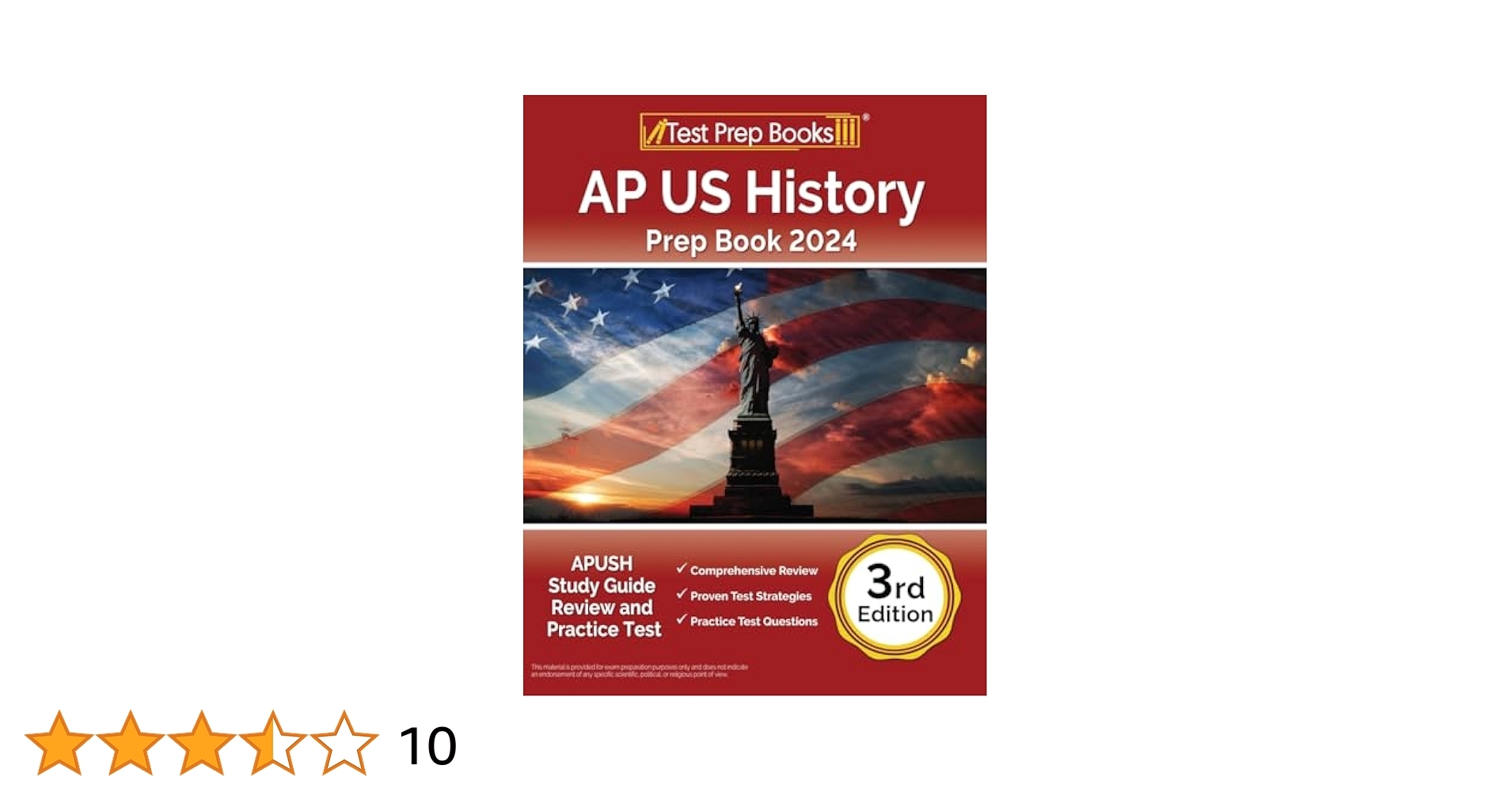 Amazon AP US History Prep Book 2024 APUSH Study Guide Review And Practice Test 3rd Edition 9781637750735 Rueda Joshua Books