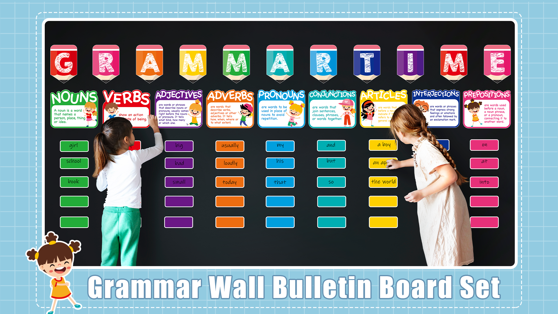 Amazon Gisgfim Word Wall Classroom Bulletin Board Set Grammar Wall Bulletin Board Parts Of Speech Posters Home U0026 Preschool Classroom Wall Decor Office Products