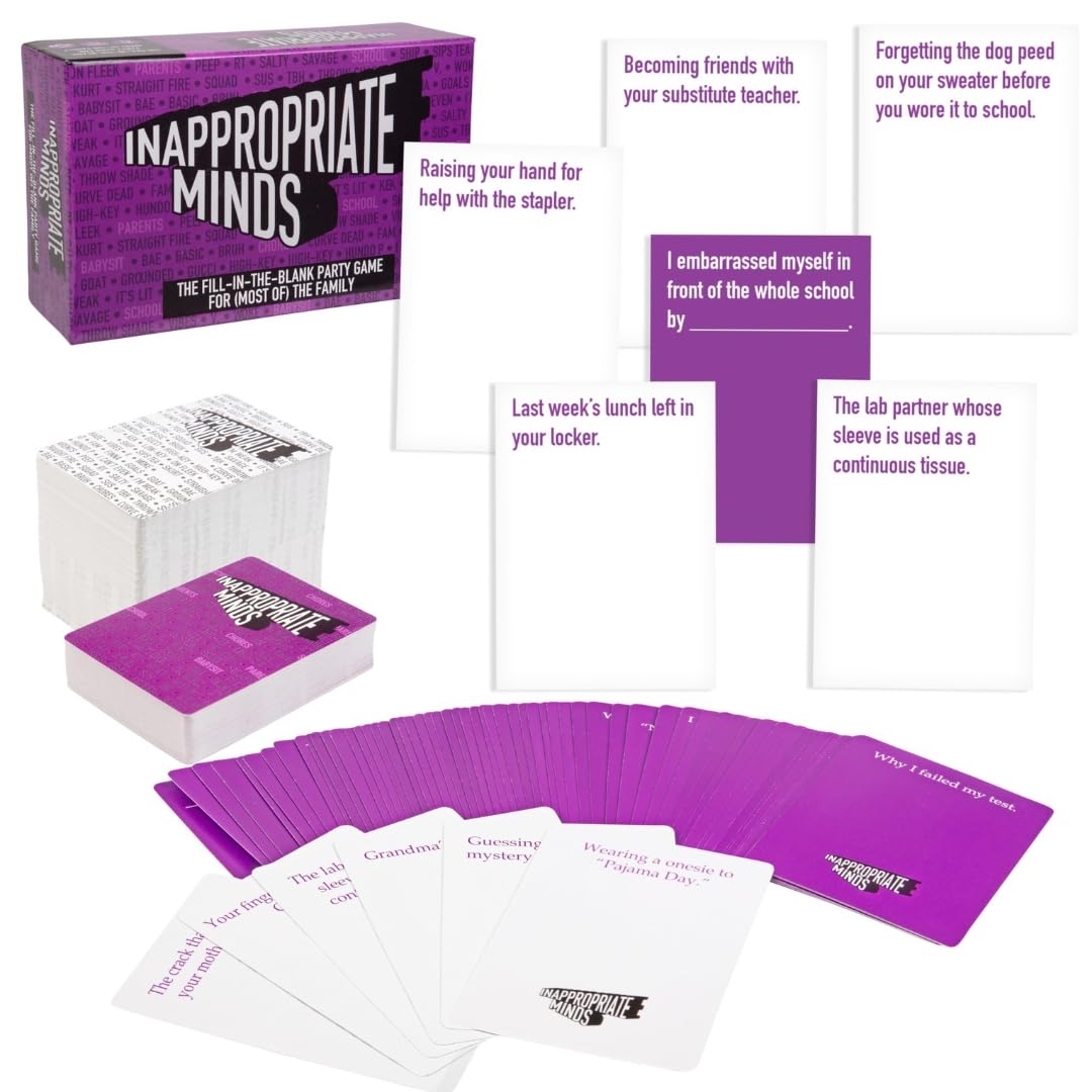 Amazon SCS Direct Inappropriate Minds Hilarious Fill in The Blank Party Game For Most Of The Family 60 Question U0026 199 Answer Cards Ages 