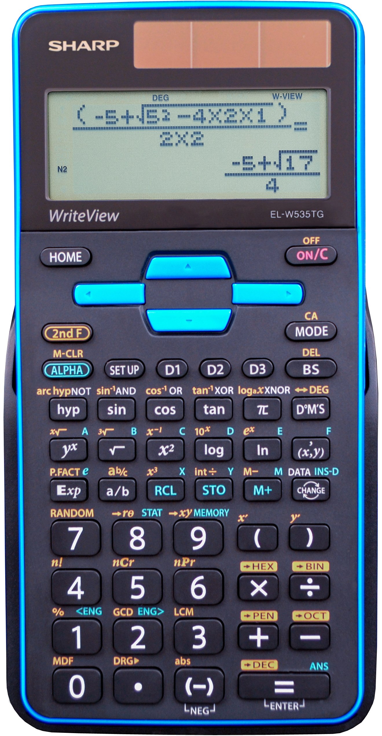 Amazon Sharp EL W535TGBBL Scientific Calculator With WriteView 4 Line Display Black Blue Office Products