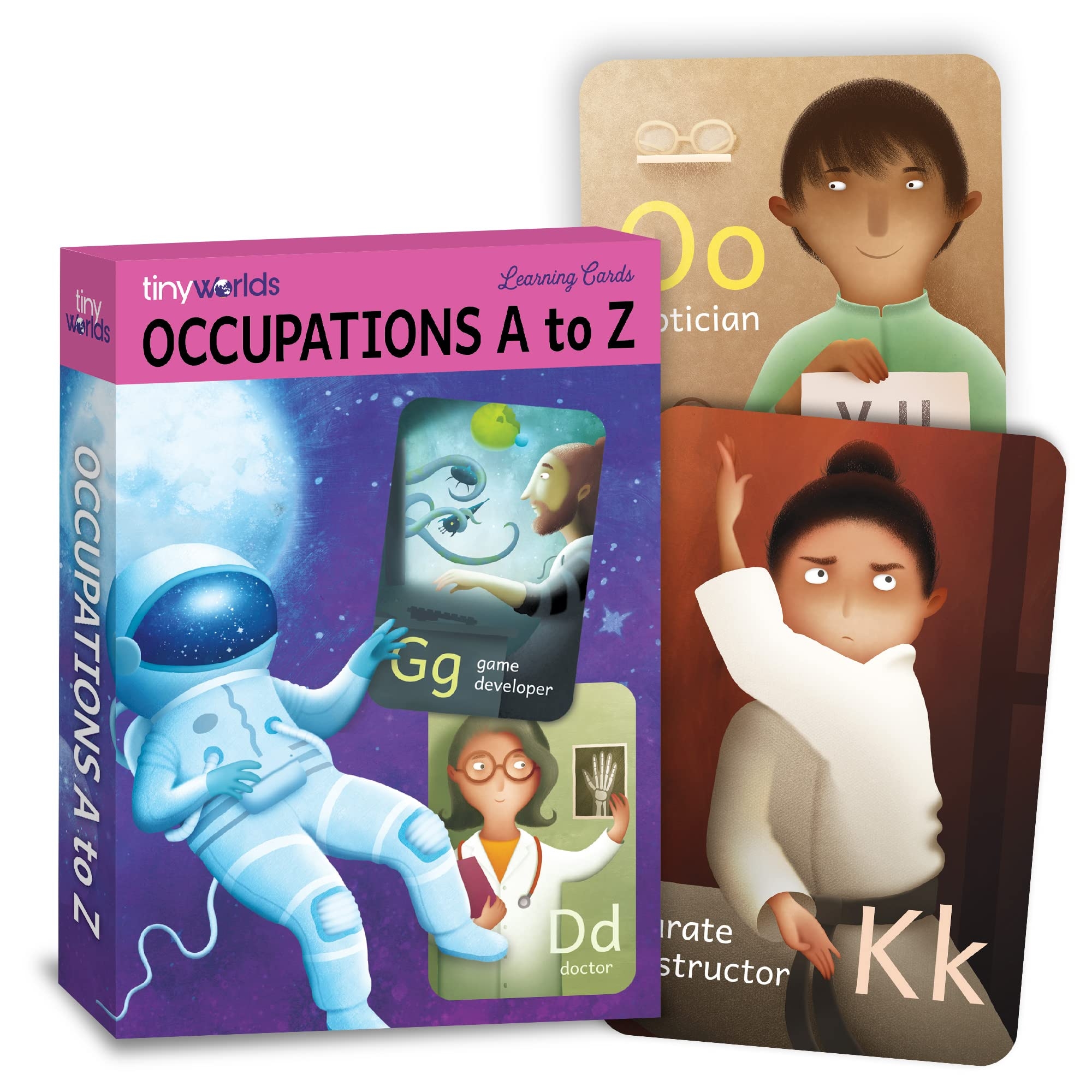 Amazon Tiny Worlds Alphabet ABC Flash Cards A To Z A Z Occupations Vocabulary Learning Cards Flash Card For Kids 4 To 8 Years Set Of 26 