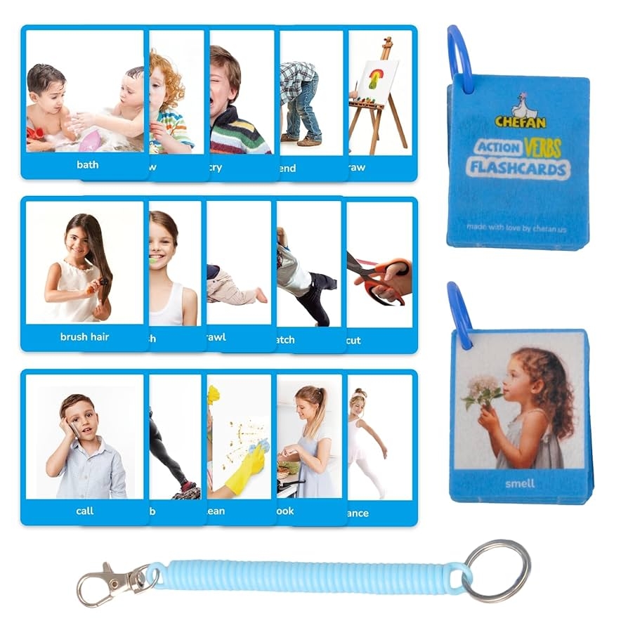 Amazon Vocabulary Builder Flash Cards 62 Action Verbs Flash Cards For Kids And Adults For ESL Teaching Materials Educational Picture Cards For Speech Therapy And Home Schooling Toys U0026 Games