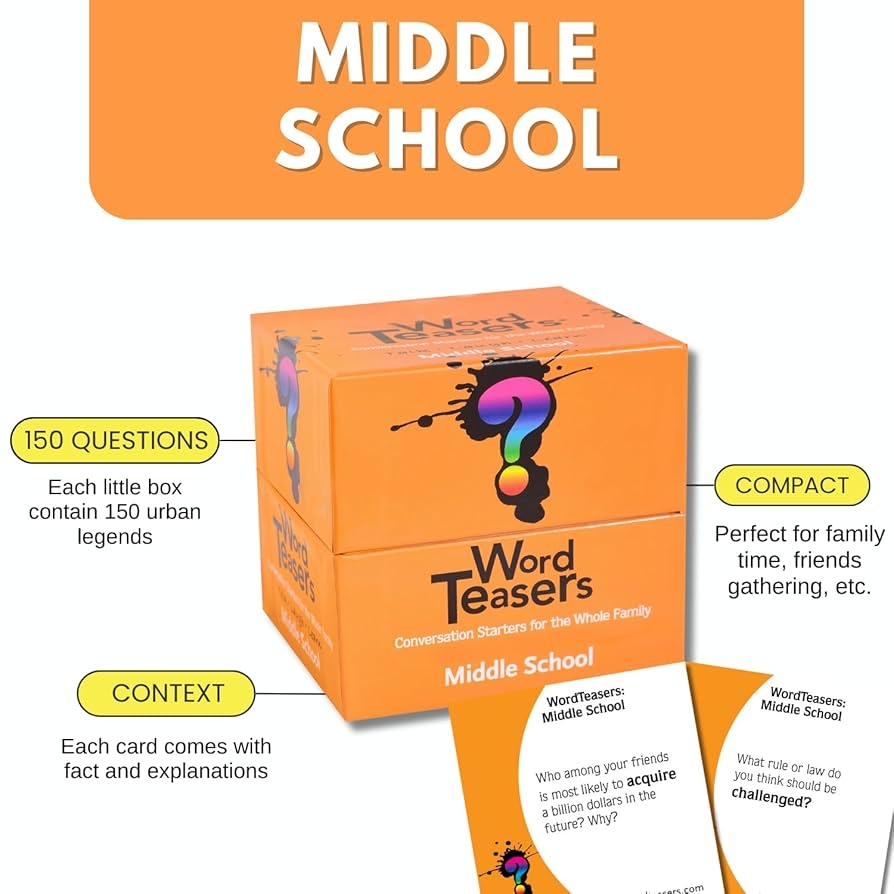 Amazon WORD TEASERS Middle School Vocabulary Game For Kids 10 13 Fun Family Conversation Starters Reading Games For Middle School 150 Vocabulary Flash Cards Conversation Cards Toys U0026 Games