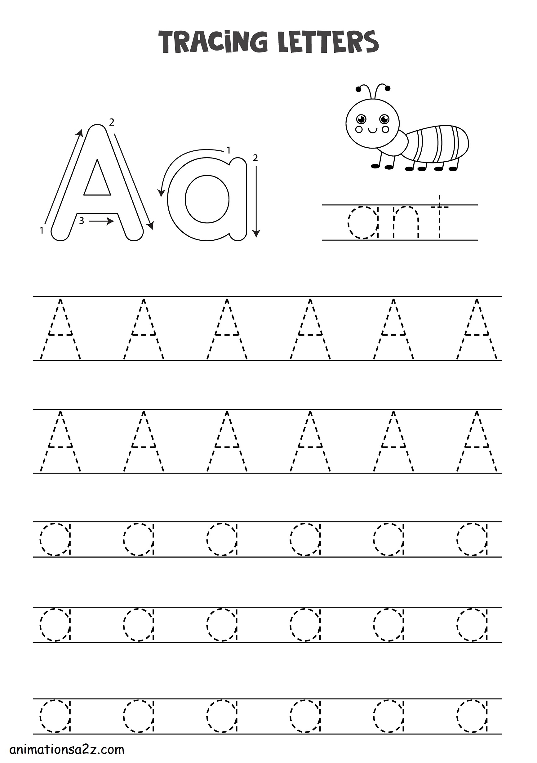 Animations A2z Tracing Letters A To Z Worksheets Worksheets Library