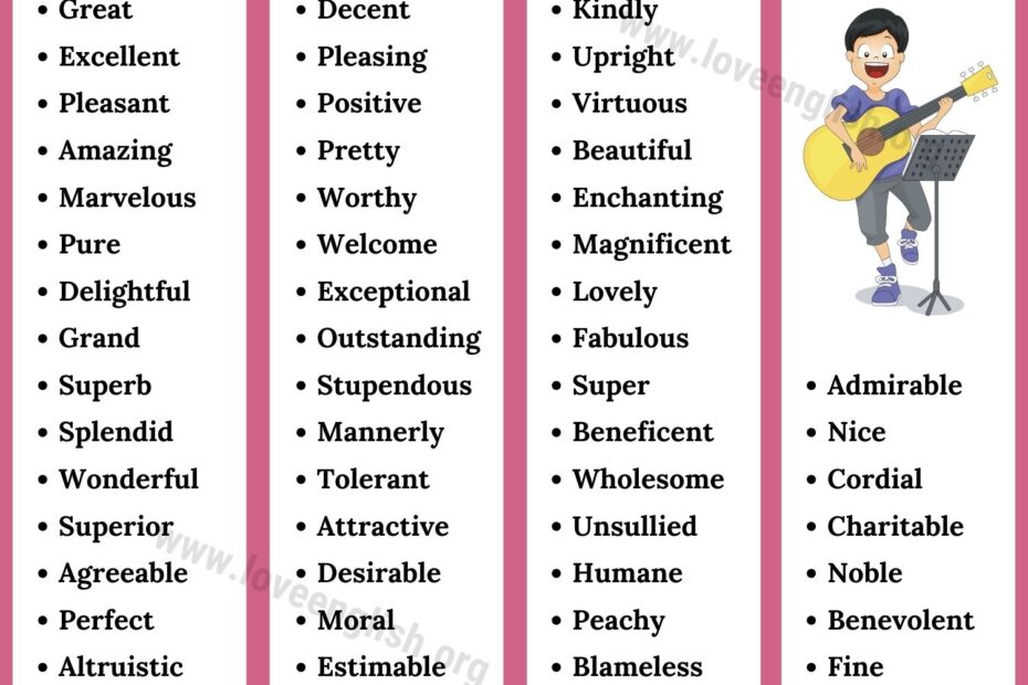 Another Word For GOOD 60 Great Synonyms For