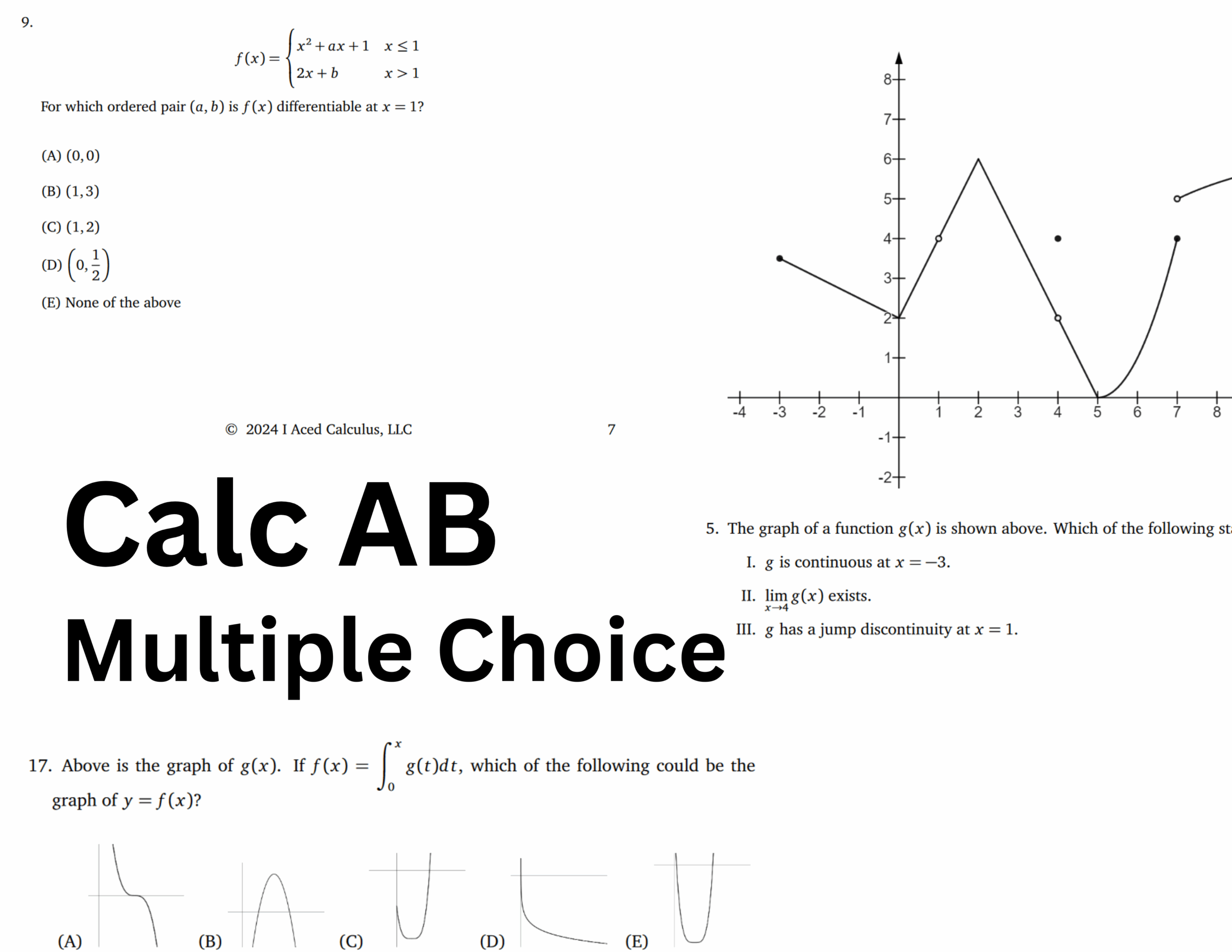ap calculus multiple choice questions