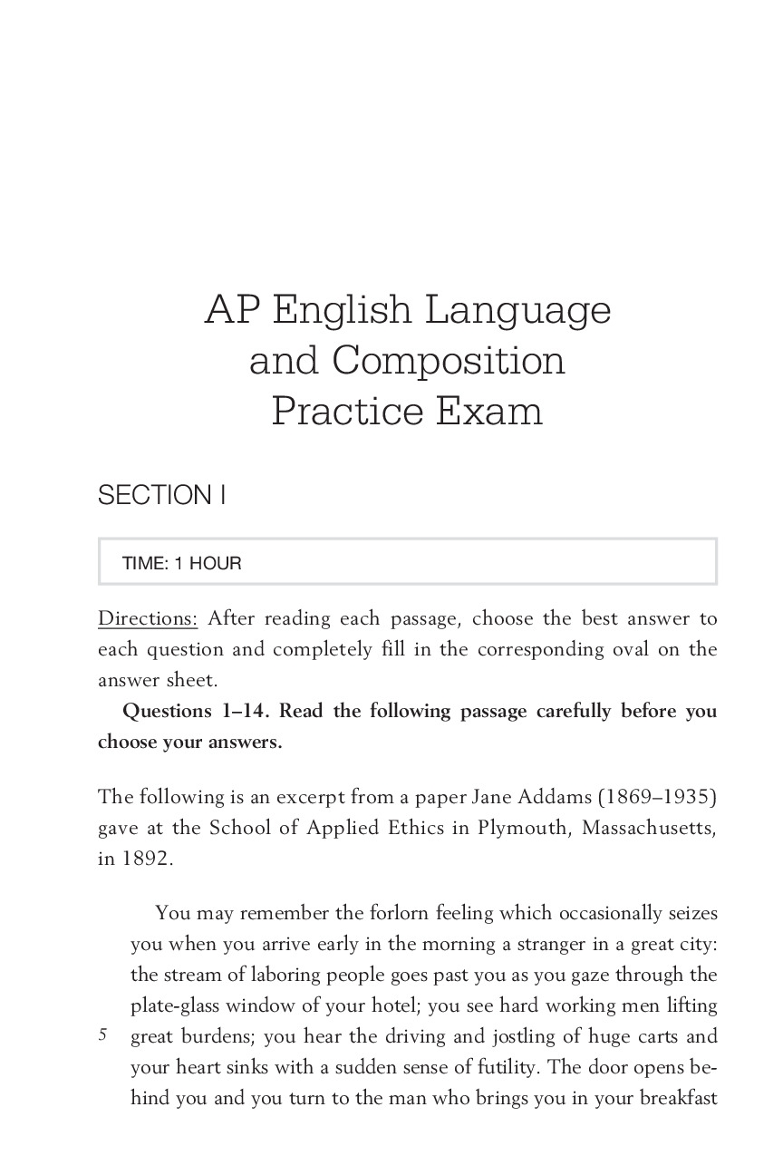 ap lang practice test 1