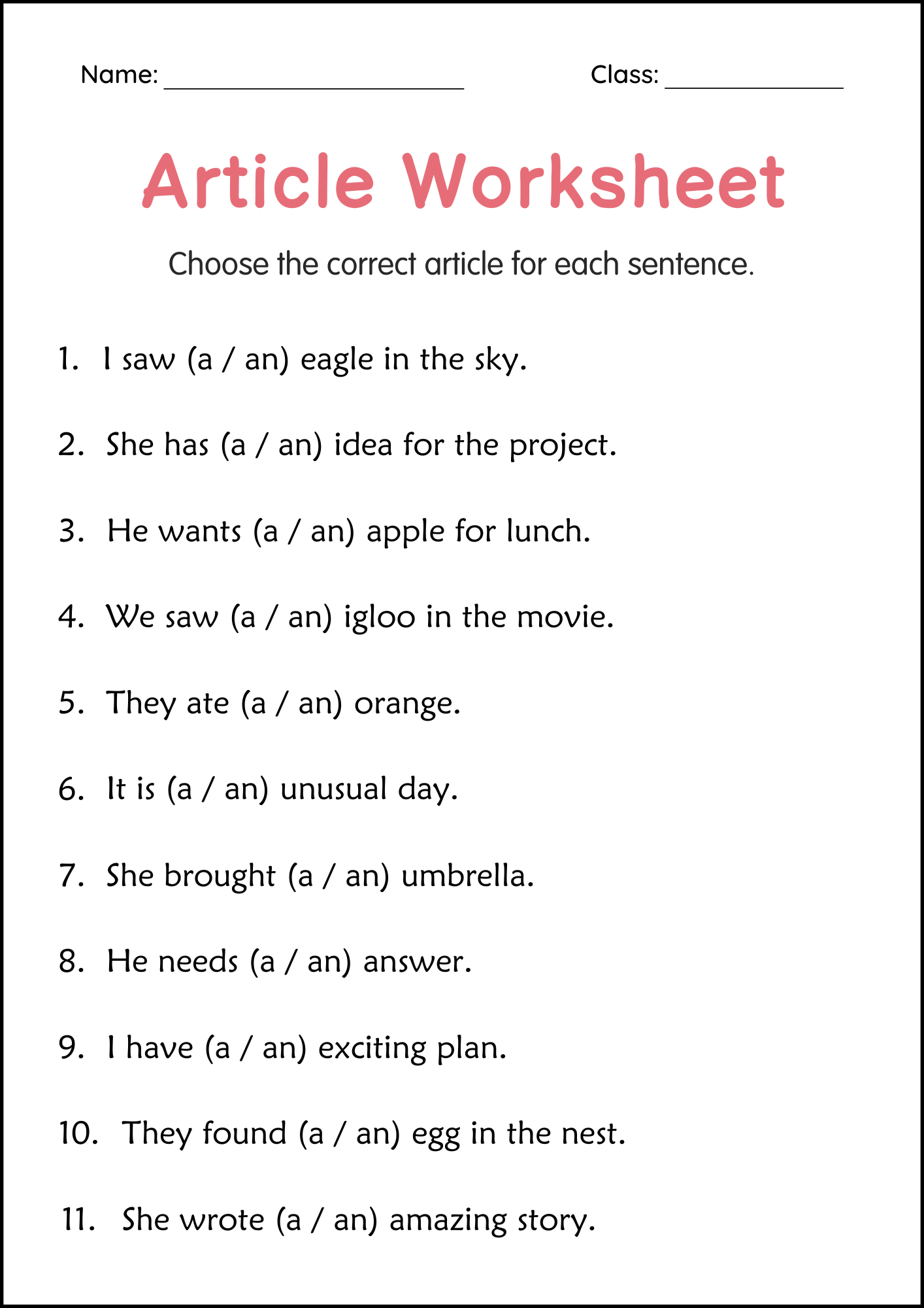 10th grade english grammar worksheets