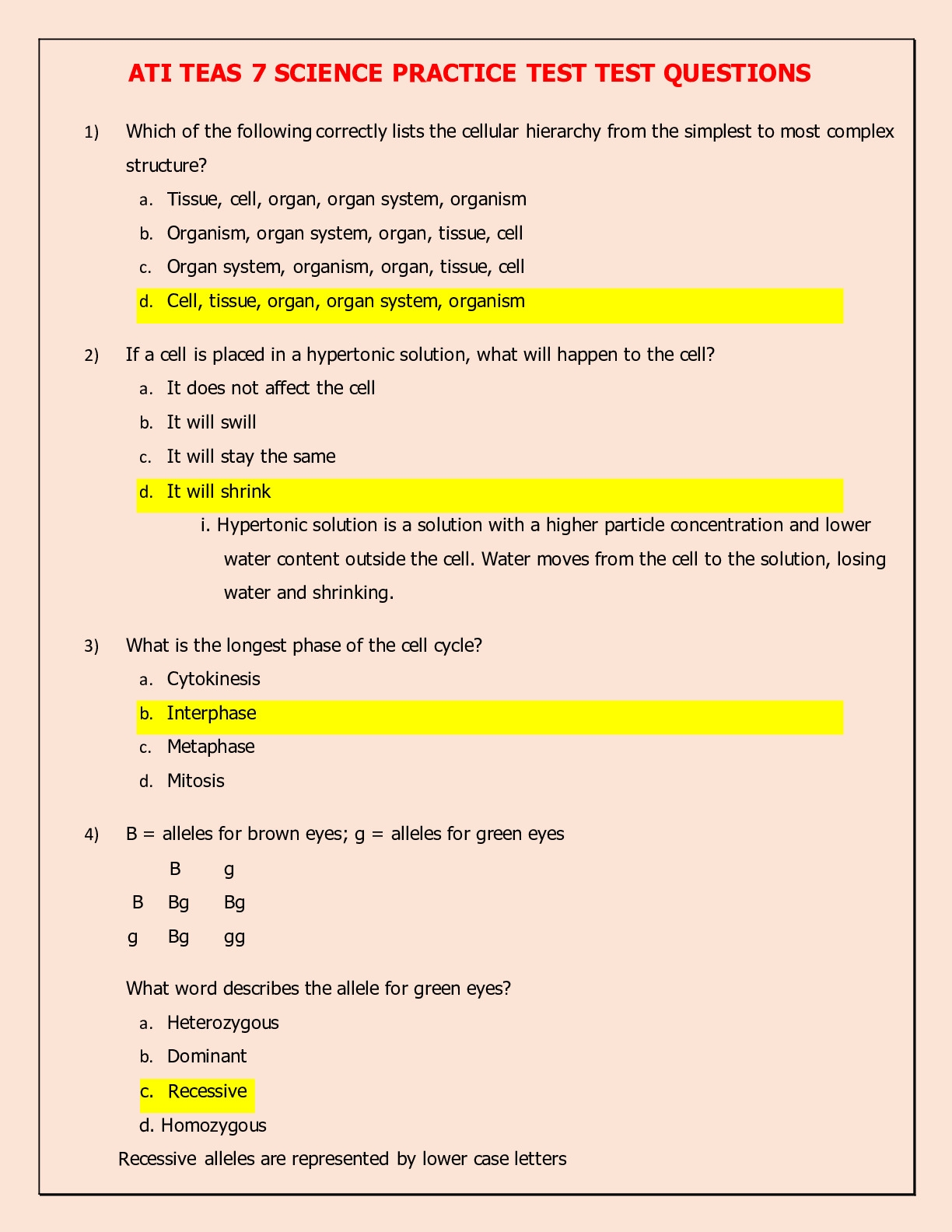 ATI TEAS 7 TEST BANK WITH ANSWER KEY AND RATIONALES DocMerit