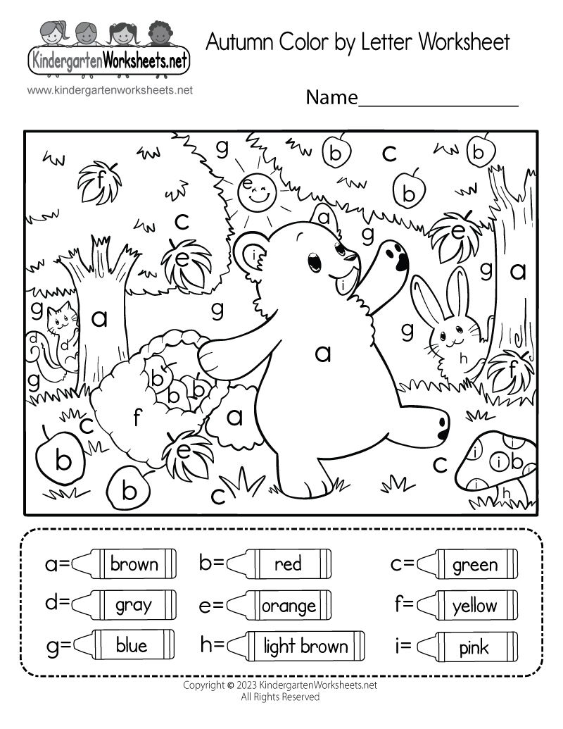 Autumn Color By Letter Worksheet Free Printable Digital U0026 PDF
