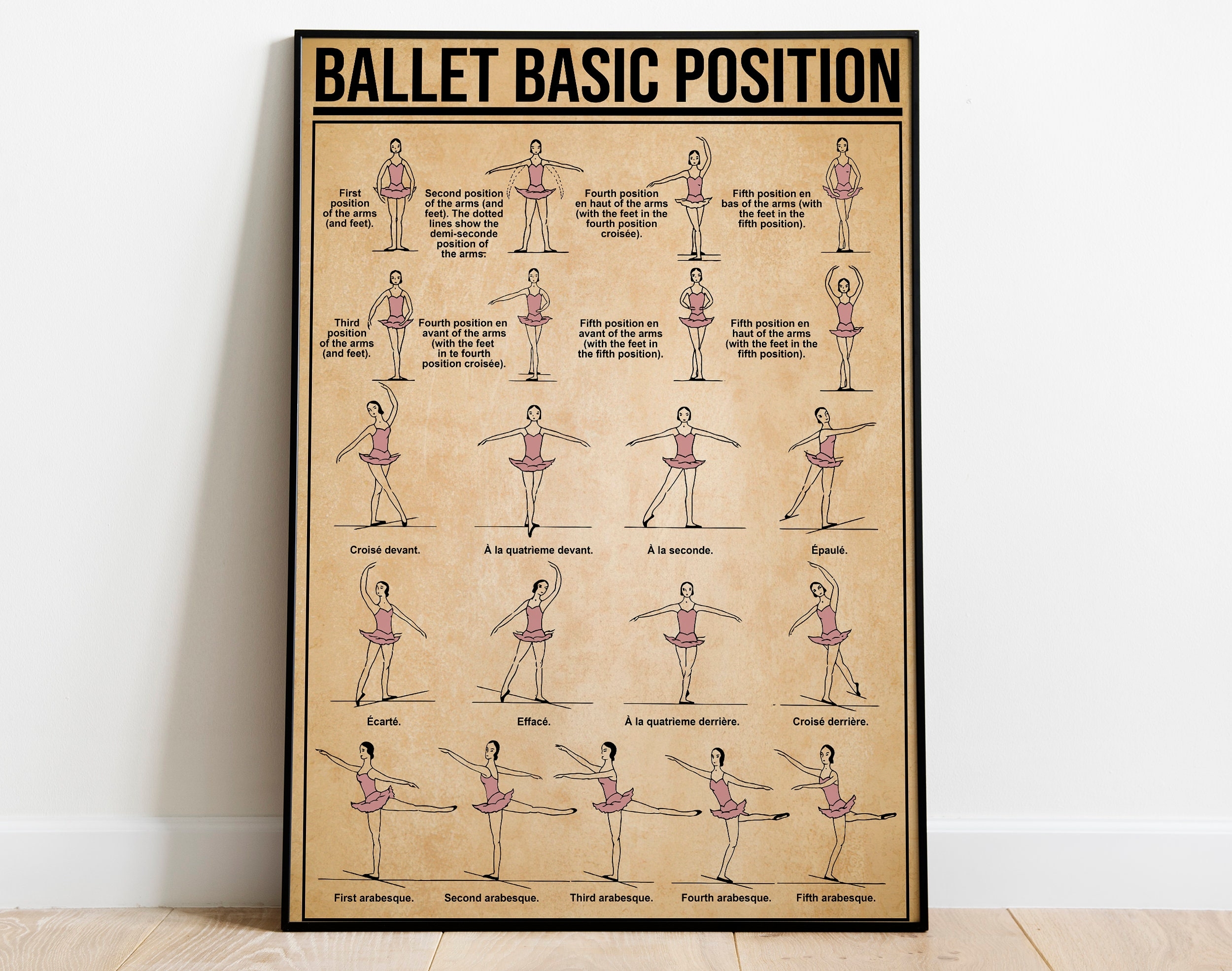 Ballet Basic Position Poster Ballet Knowledge Poster Ballerina 