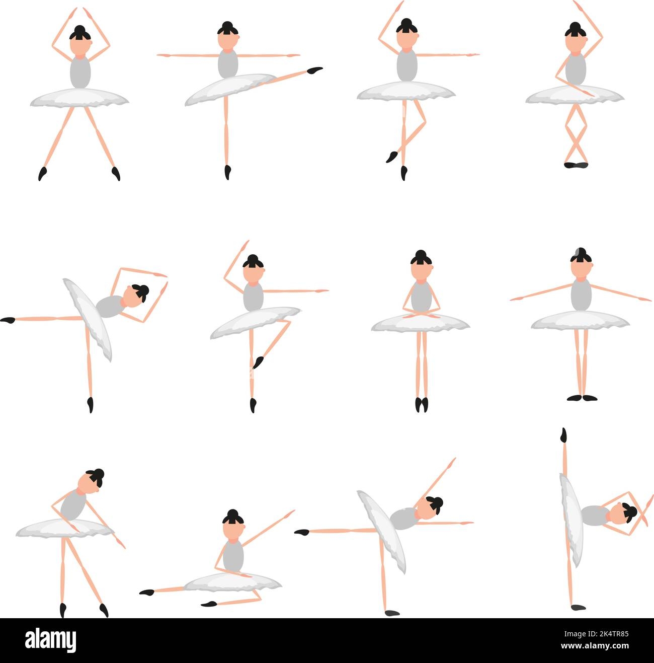 Ballet Moves Illustration Vector On A White Background Stock 