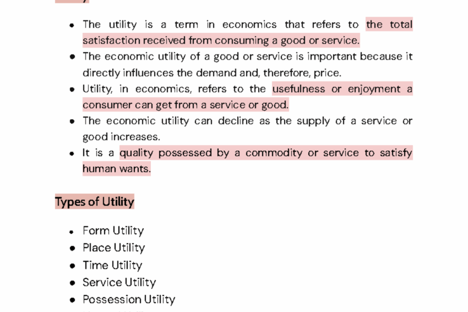 Basic Economic Terms Understanding Utility Goods U0026 Statements Studocu