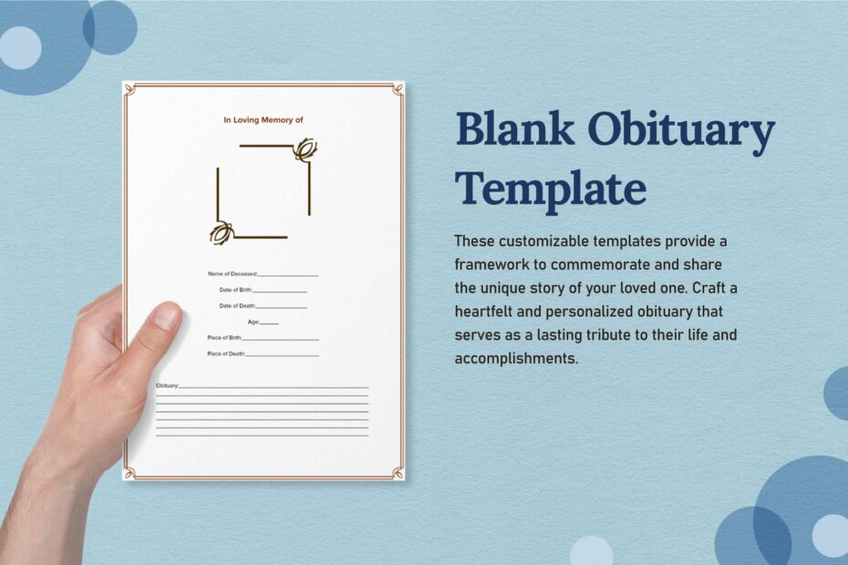 Blank Obituary Templates In Word PDF Google Docs Download