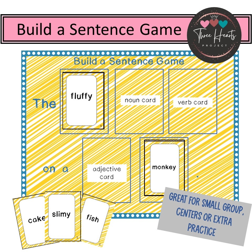 Build A Sentence Parts Of Speech Game Noun Verb Adjective Small Group Made By Teachers