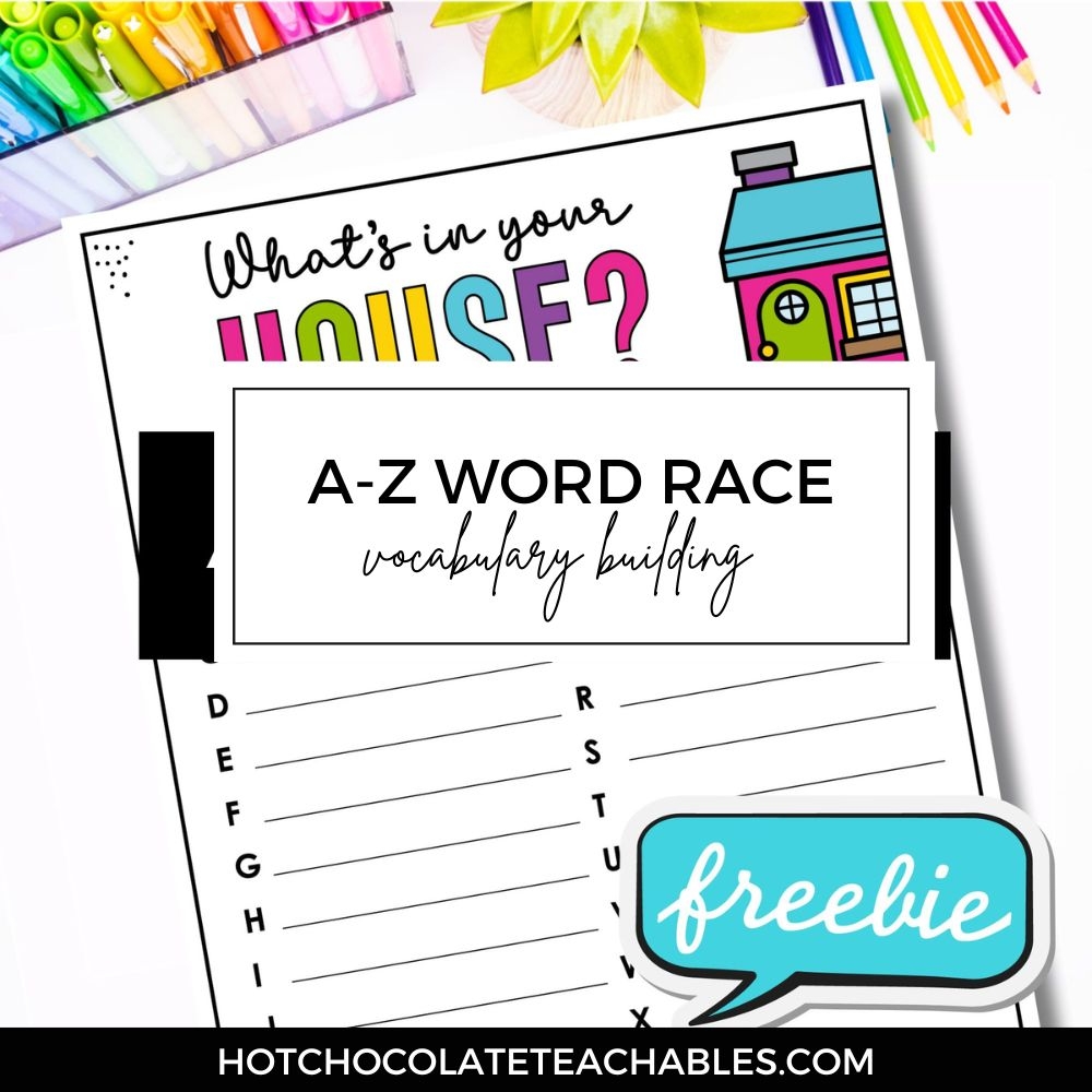 Build Vocabulary With This Fun A Z Word Race Hot Chocolate Teachables