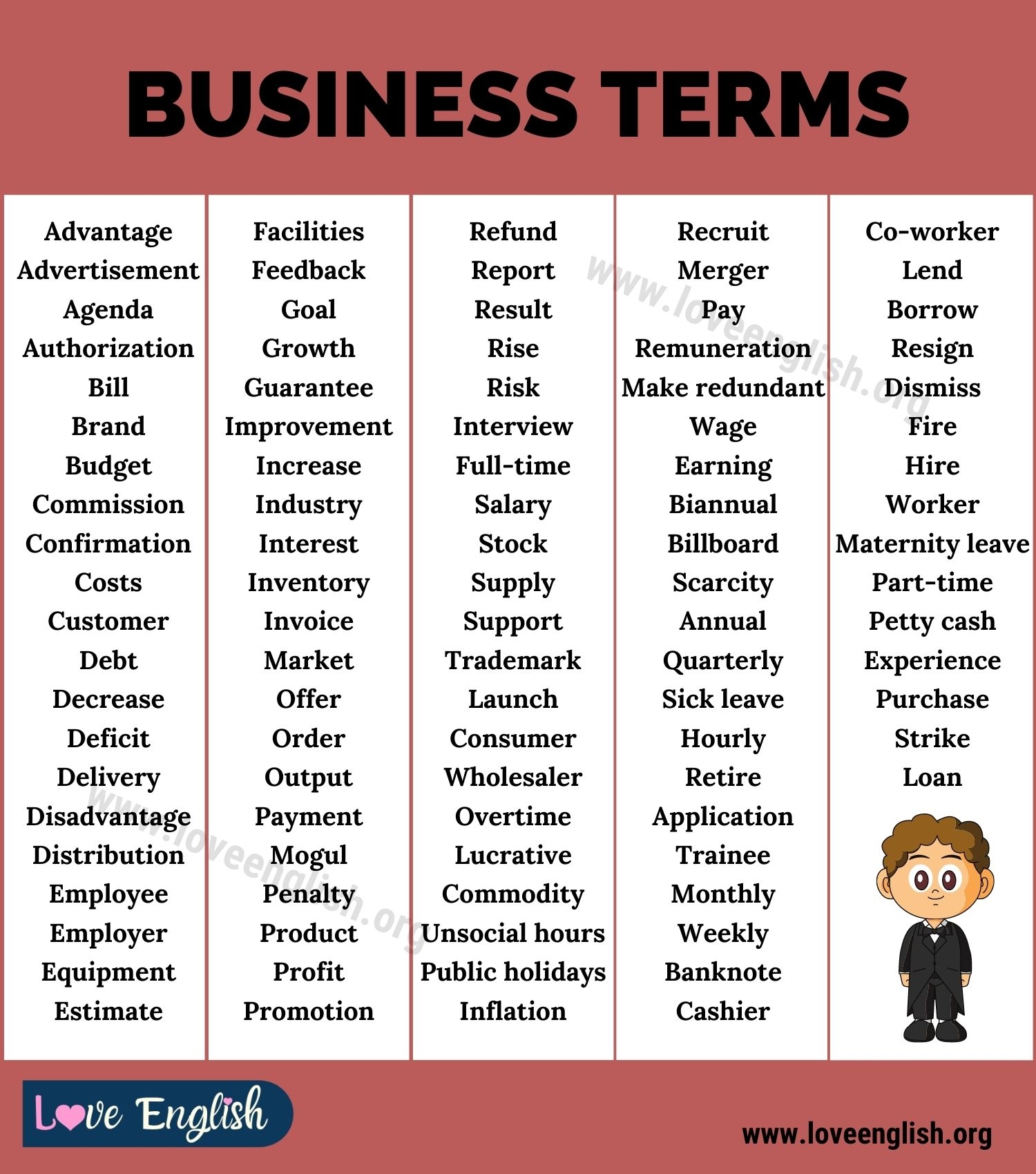 Business English Top 100 Most Popular Words In Business English You Should Know Love English