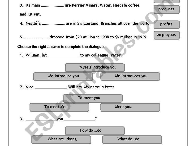 Business Vocabulary ESL Worksheet By Miss Del