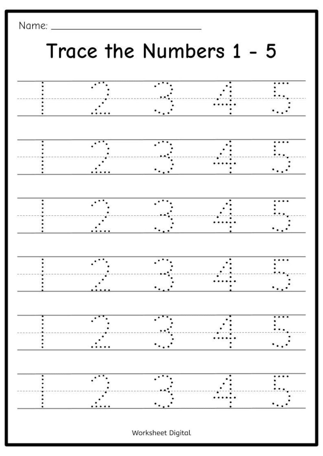 Buy Printable Numbers 1 50 Tracing Worksheets For Preschool Kindergarten Homeschool Busy Book Handwriting Numbers And Counting Online In India Etsy