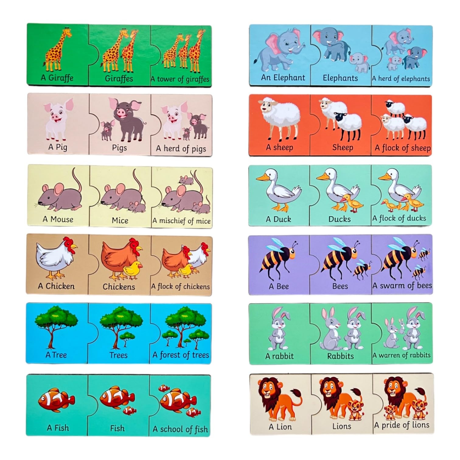 Buy Winkslab Singular Plural Collective Noun Animal Groups Educational Puzzle For Kids Interactive Learning Kit With Colorful Puzzle Discover 