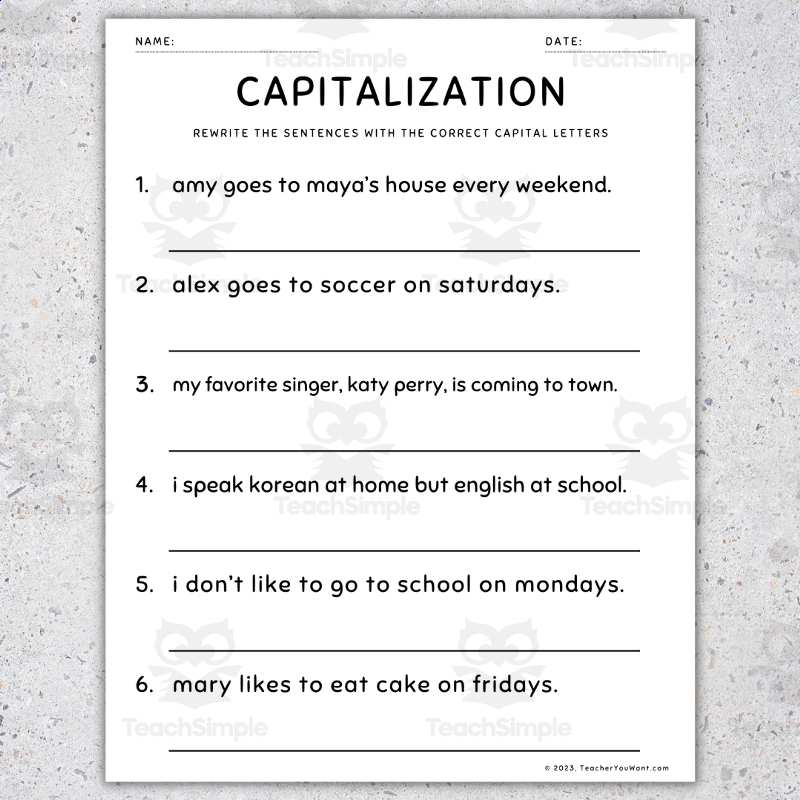 fourth grade grammar worksheets
