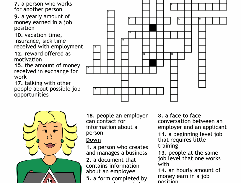 Career Vocabulary Crossword WordMint