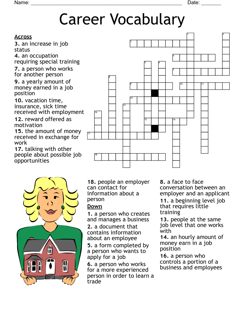 Career Vocabulary Crossword WordMint