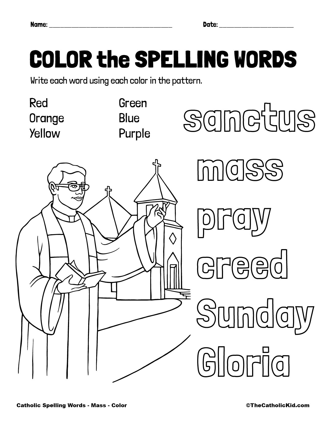 Catholic Spelling U0026 Vocabulary Words Mass Worksheets TheCatholicKid