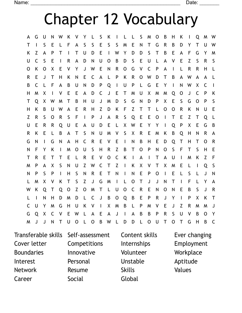 Chapter 12 Vocabulary Word Search WordMint