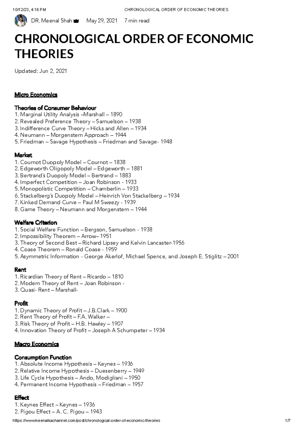 list of economic theories