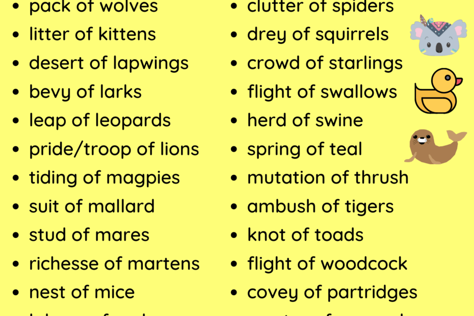 Collective Nouns For Animals PDF Worksheet For Students And Kids WorksheetsHere