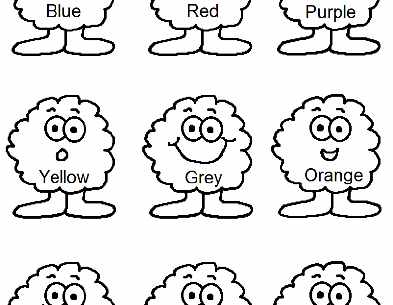 Color Template Pages To Print Preschool Colors Learning Colors Worksheets Library