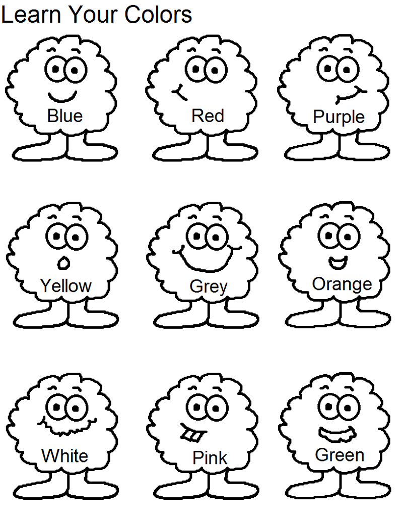 Color Template Pages To Print Preschool Colors Learning Colors Worksheets Library