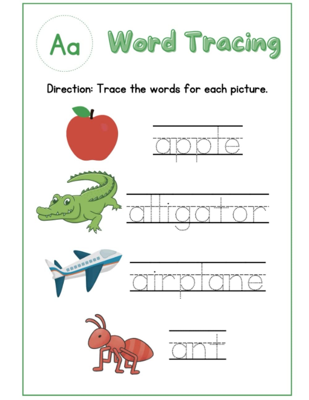 Colorful Word Tracing Worksheet Letter Tracing Word Tracing 
