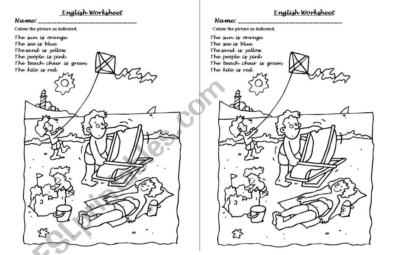 Coloring Activity ESL Worksheet By Kornzaru