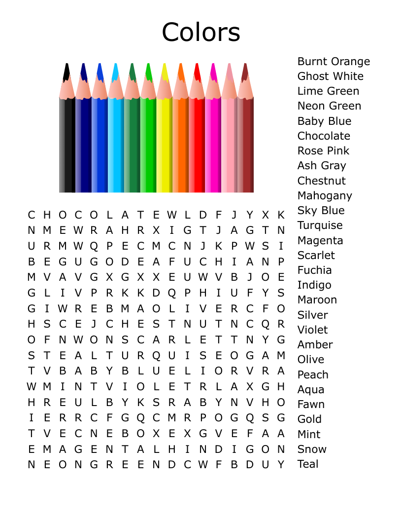 free color word search