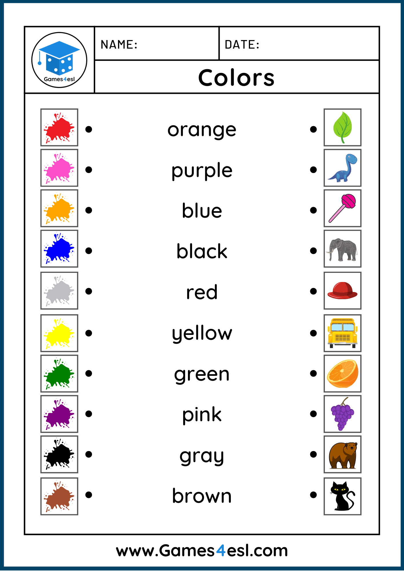 coloring esl worksheets pdf
