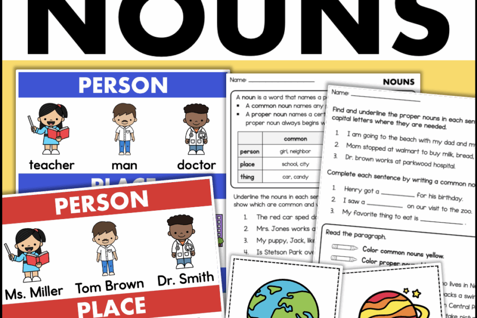 Common And Proper Nouns Anchor Chart Quiz Worksheet Game Noun Sort With Pictures Classful