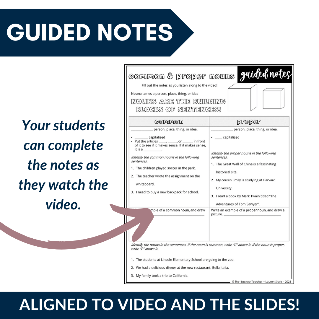 Common And Proper Nouns Grammar Video Lessons And Worksheets 4th 5th Grade Made By Teachers