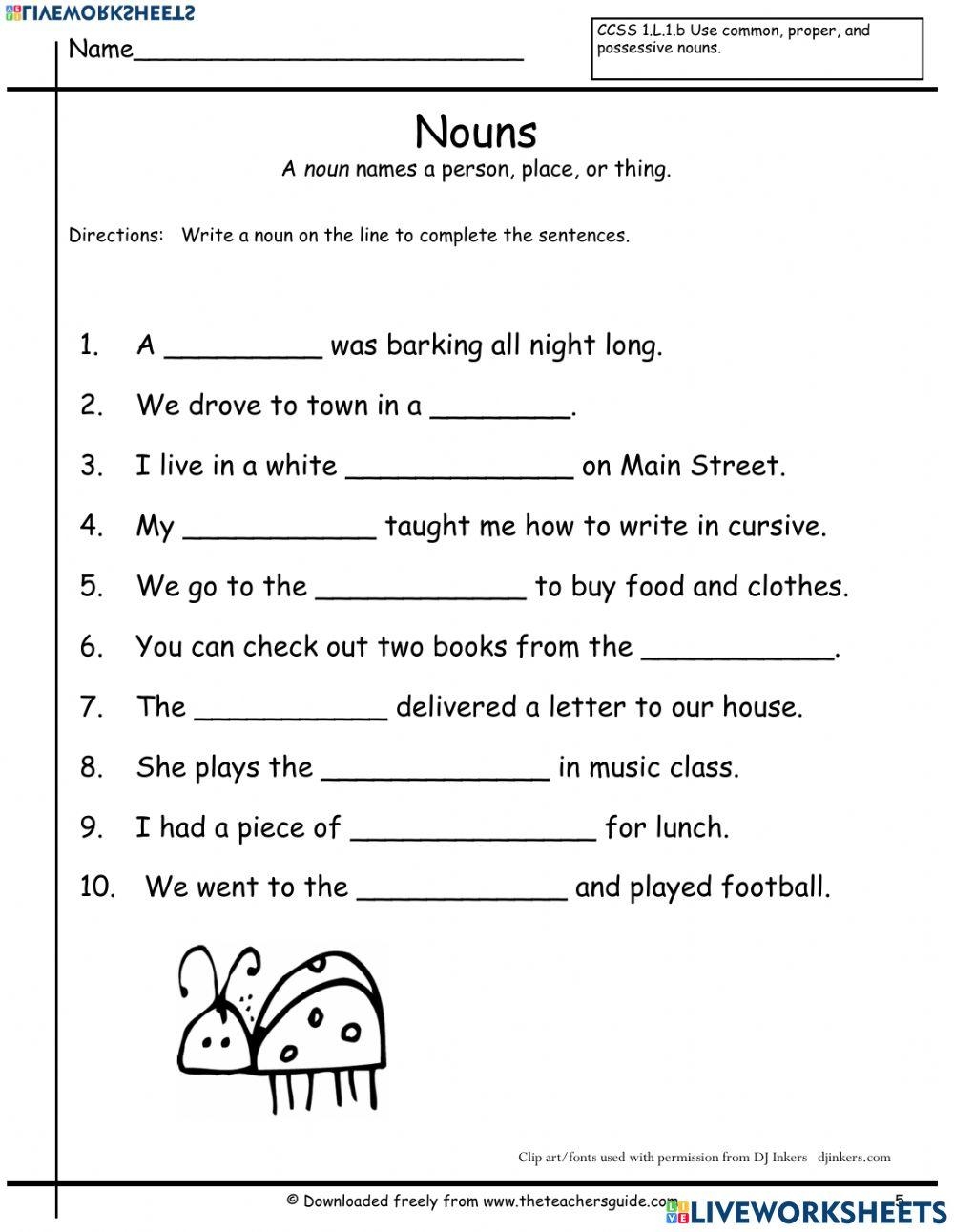 Common And Proper Nouns Online Worksheet For Grade 4 Live Worksheets Worksheets Library