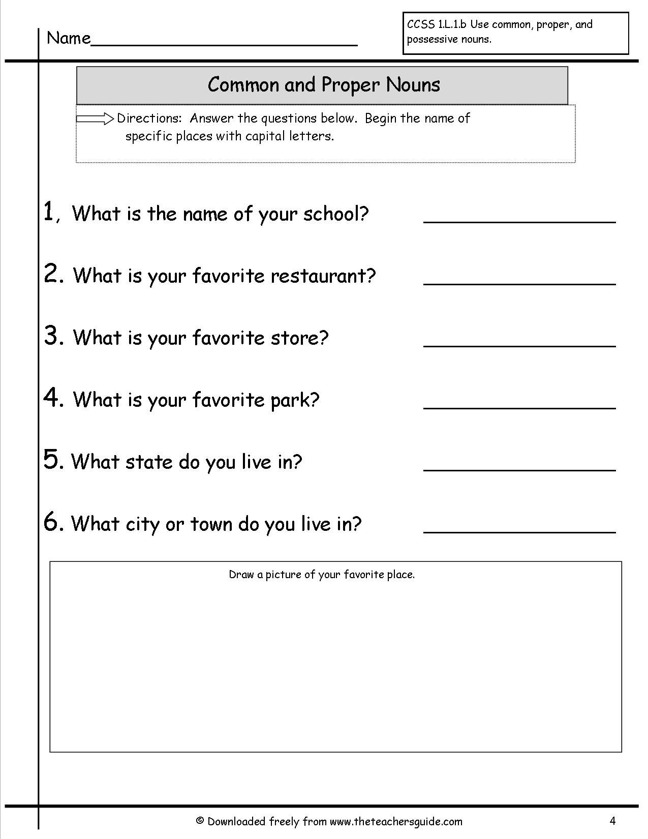 Common And Proper Nouns Worksheet Proper Nouns Worksheet Nouns Worksheets Library