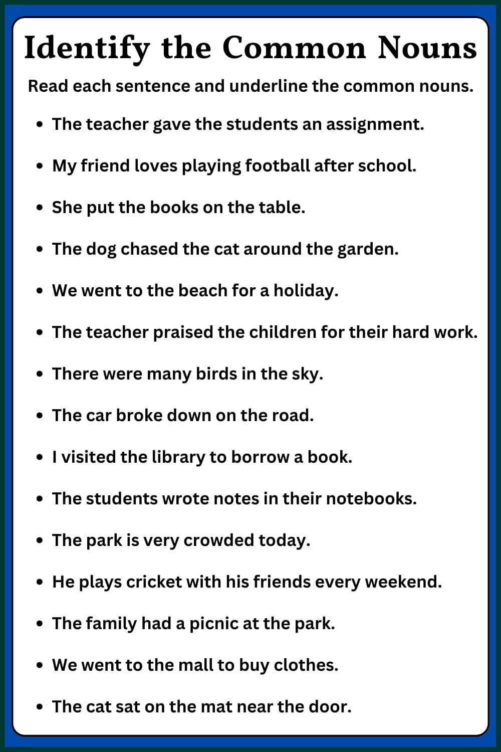 Common Noun Exercise